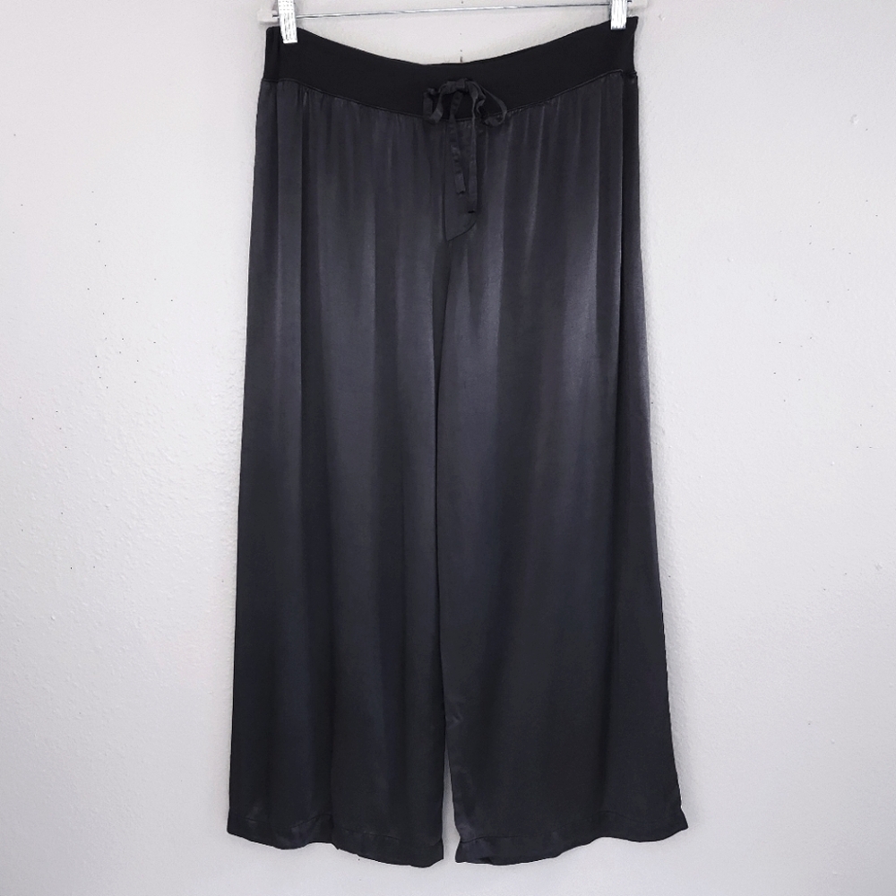 PJ Harlow Jolie Satin Pants LARGE Capri Cropped Lounge Pant